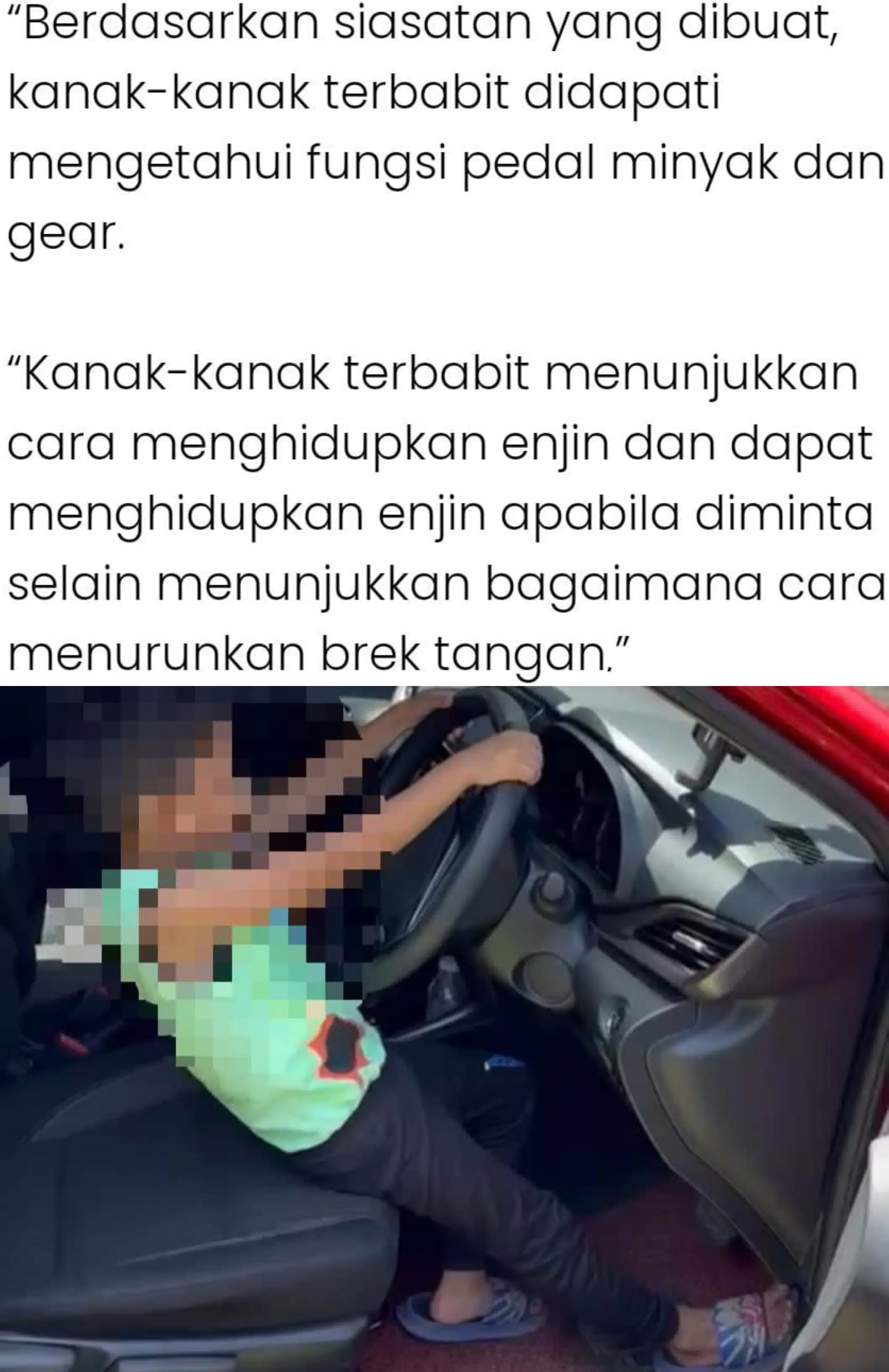 ‘Tok Wan Bulu’ Tak Wujud, Budak 6 Tahun Mengaku Reti Start & Pandu Kereta