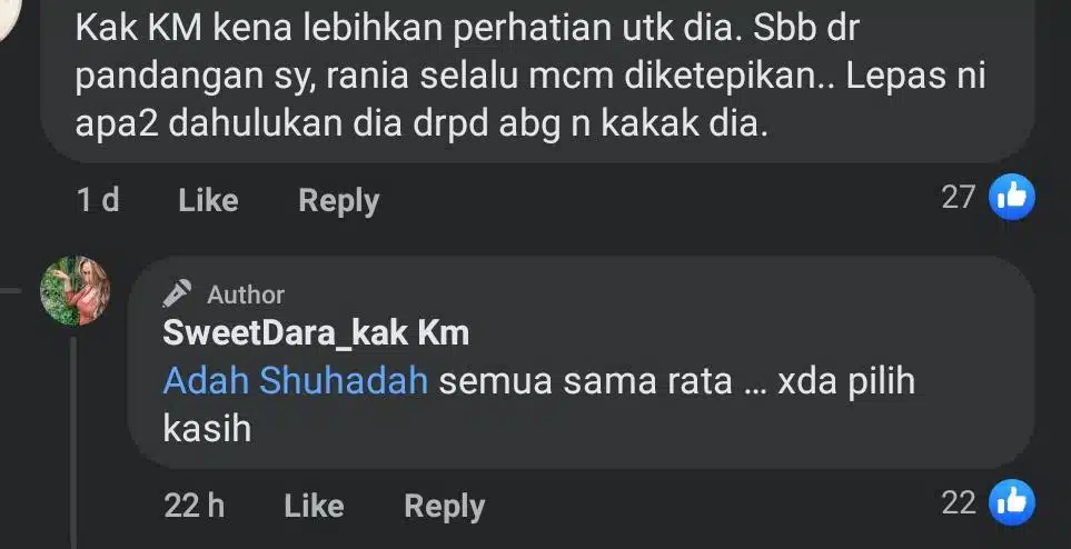 Isu Kurung Diri, Netizen Dakwa Rania Disisihkan, Kak KM Jawab Tidak Pilih Kasih