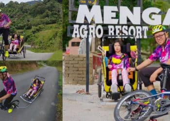 Menyentuh Hati, Bapa Bawa Anak Perempuan Istimewa Naik Basikal