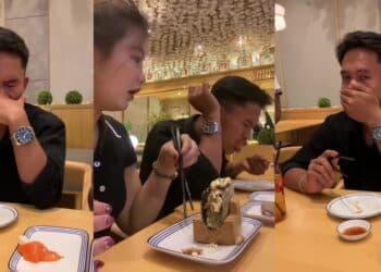 Teman Lelaki Terbelahak Makan Sushi Salmon Mentah, Merana Pada Suapan Pertama