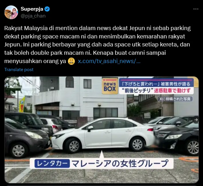 Tindakan Wanita Malaysia Double Park Kereta Undang Kemarahan Netizen Jepun