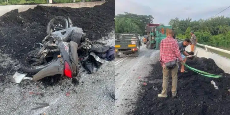 [PERAK] Treler Terangkat, Penghulu Pergi Selamanya Akibat Tertimbus Batu Tar