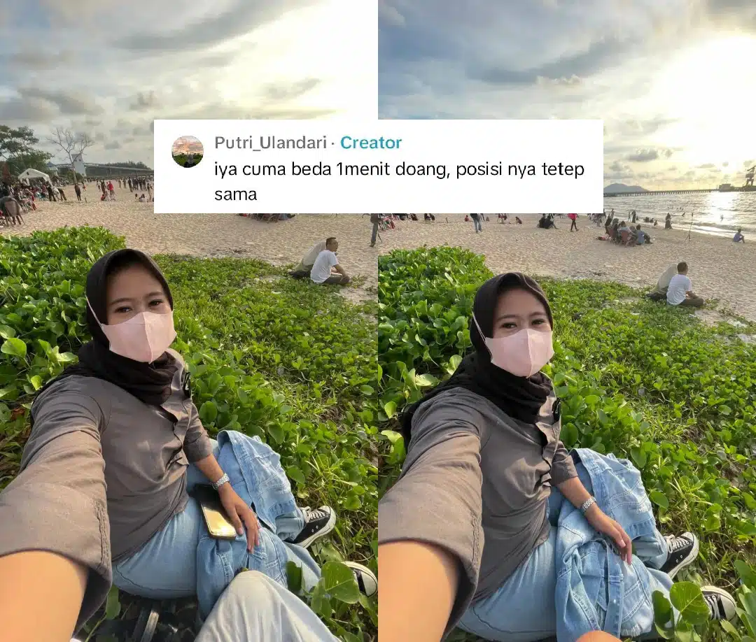 Disangka Kepala Teman Lelaki, Gadis Selfie Di Pantai Merinding Rambut Atas Riba