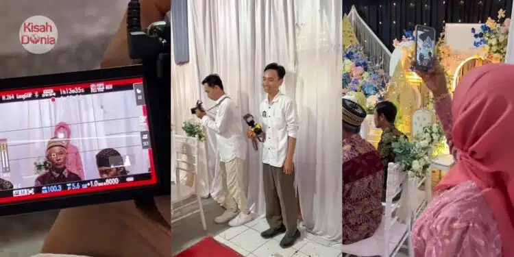 Jurugambar Terganggu, Acik Baju Pink Sibuk Rakam Guna Flash Di Majlis Nikah