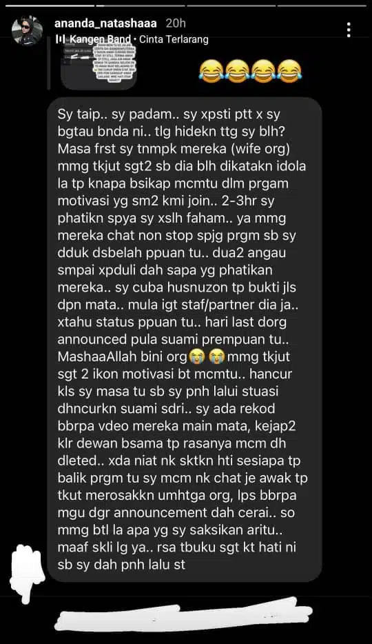 Curhat Semua Masalah, Tasha Terkilan Rakan Bercinta Dengan Andika Ketika Iddah