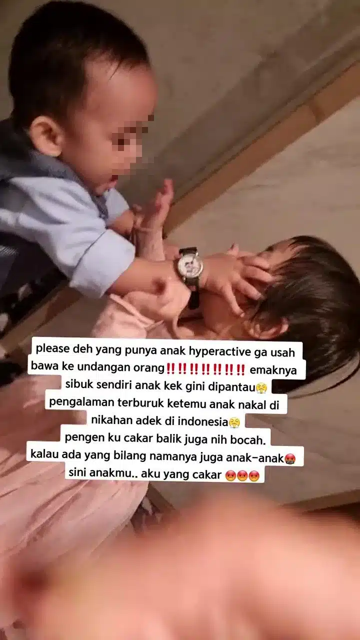 Ibu Sibuk Bergambar Di Majlis Kahwin, Anak Hiperaktif Cuba Cakar Muka Budak Lain