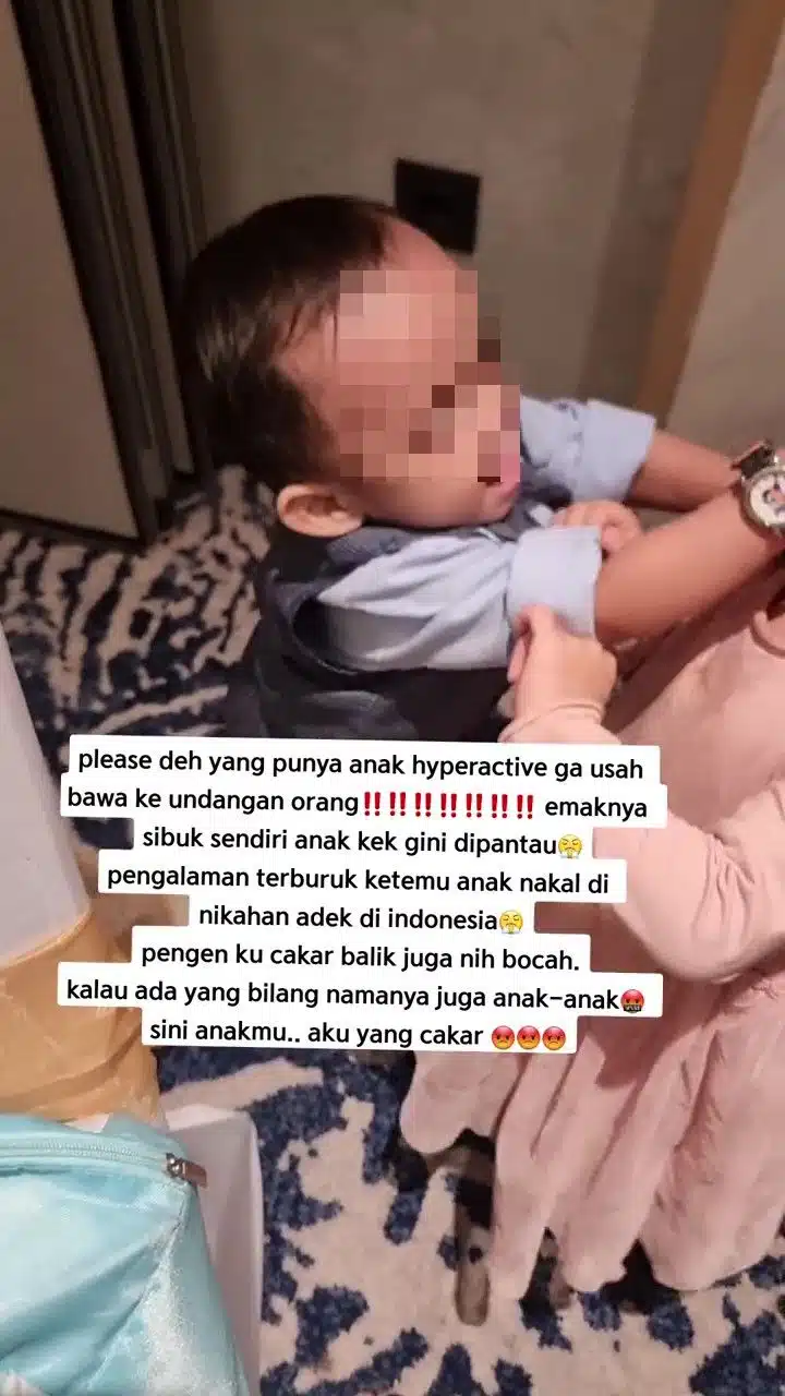 Ibu Sibuk Bergambar Di Majlis Kahwin, Anak Hiperaktif Cuba Cakar Muka Budak Lain