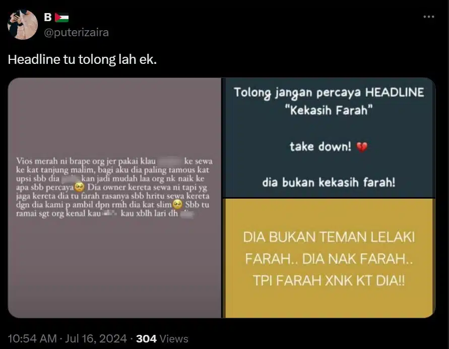 “Dia Nak Farah, Farah Taknak Dia” – Rakan Tegaskan Suspek Bukan Teman Lelaki