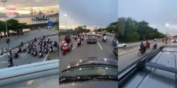 [VIDEO] Panik Start Motor Tak Hidup, Rupanya Ada ‘Plot Twist’ Lawak Kat Sebelah