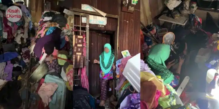 Situlah Tidur & Makan, Wanita Hidup Dalam Timbunan Baju Lepas Pemergian Suami