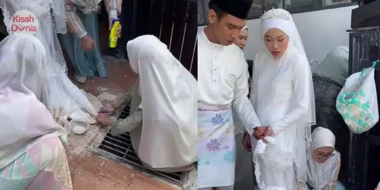 Sebekas Kuah Belacan Tertumpah Atas Veil, Reaksi Pengantin Perempuan Raih Pujian