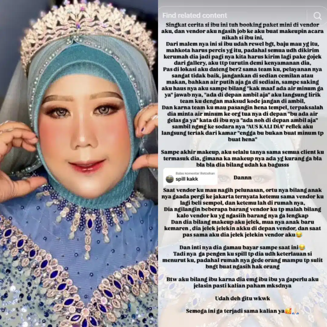 Beri Alasan Hasil Solekan Buruk, MUA Kesal Pengantin Enggan Lunas Bayaran Penuh