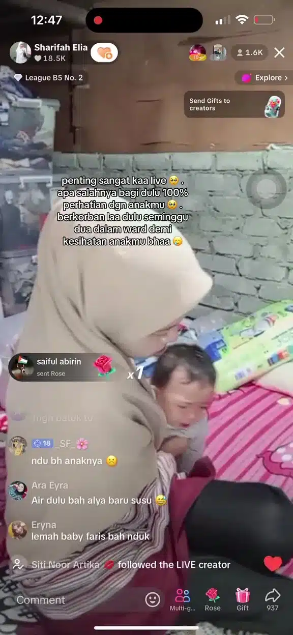 Anak Sesak Nafas & Batuk Teruk, Ibu Masih Sibuk Live, Netizen Seru JKM Bertindak