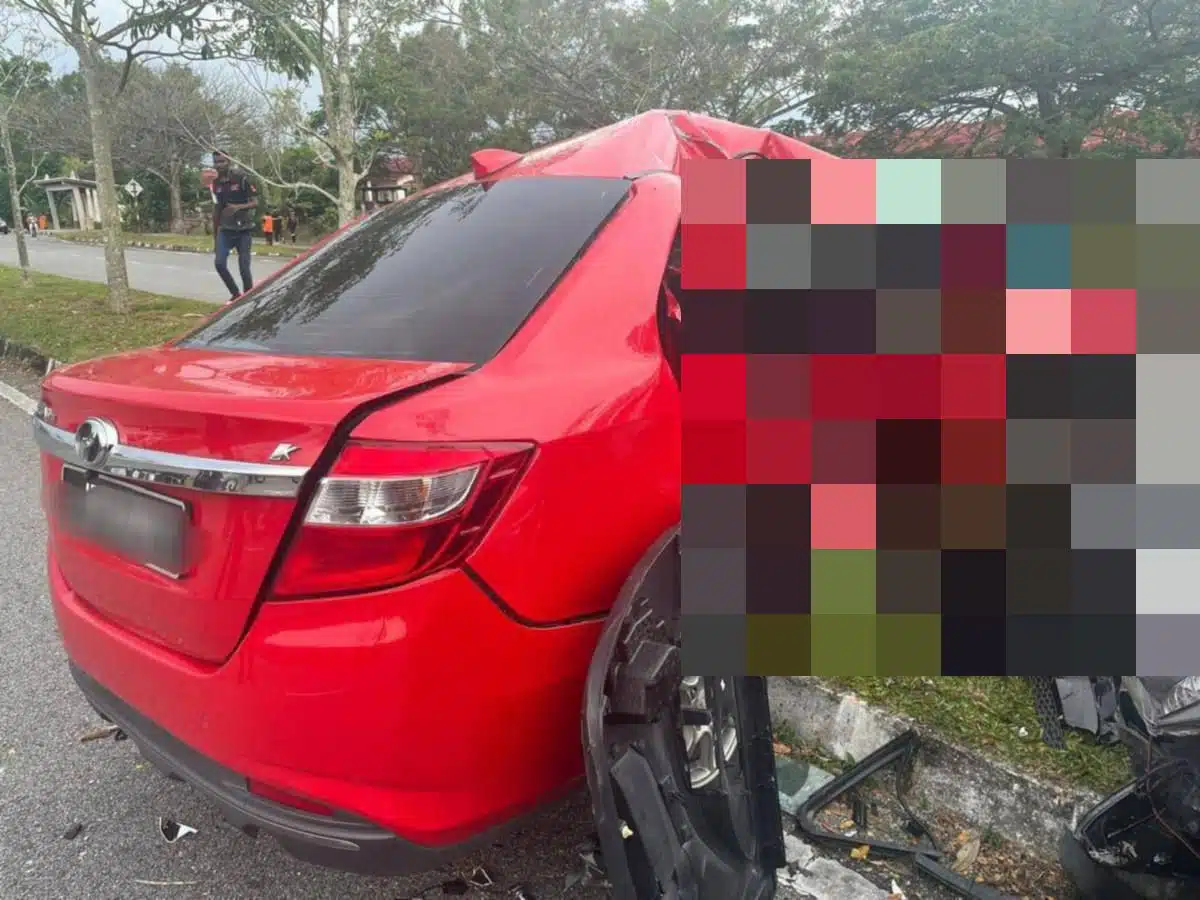 Pelajar Pandu SUV Ayah ‘Hentam’ Kereta Sedan, 2 Beranak Alami Kecederaan Teruk