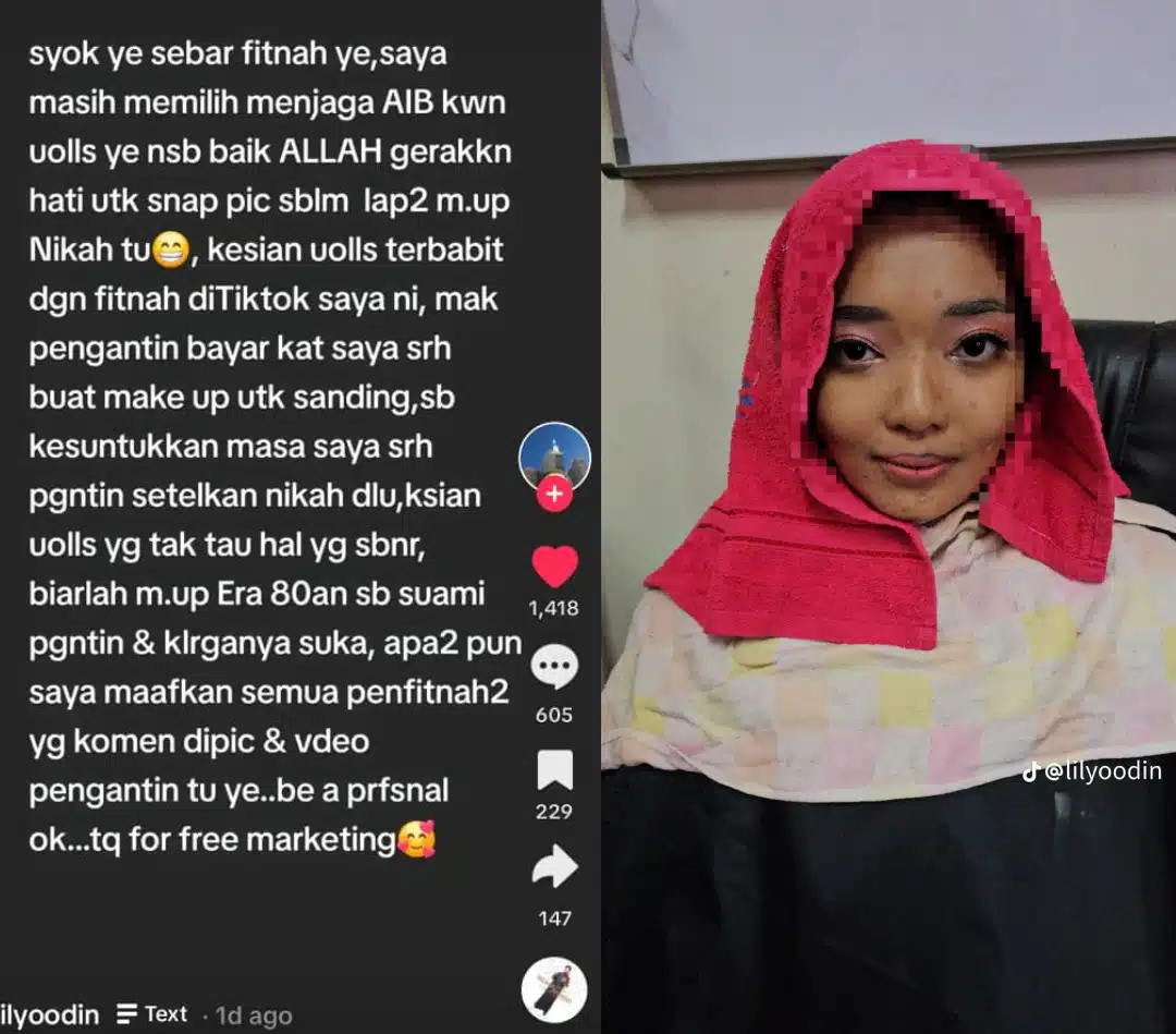 “Biarlah Makeup 80an, Suami Pengantin & Keluarganya Suka” – MUA Eyeshadow Purple