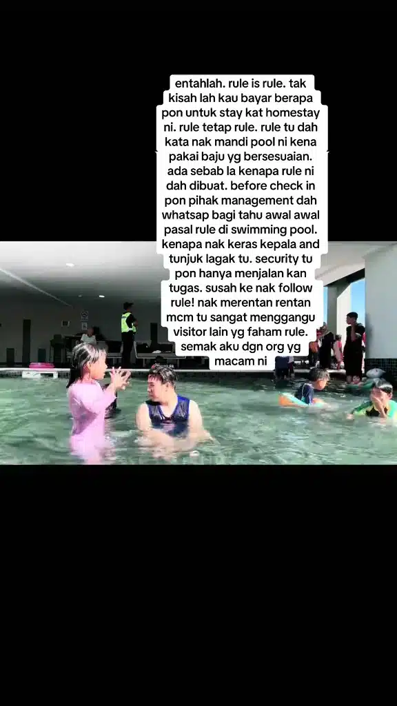 Tak Dibenarkan Masuk Kolam Sebab Baju Tak Sesuai, Guest Homestay Marah Sekuriti