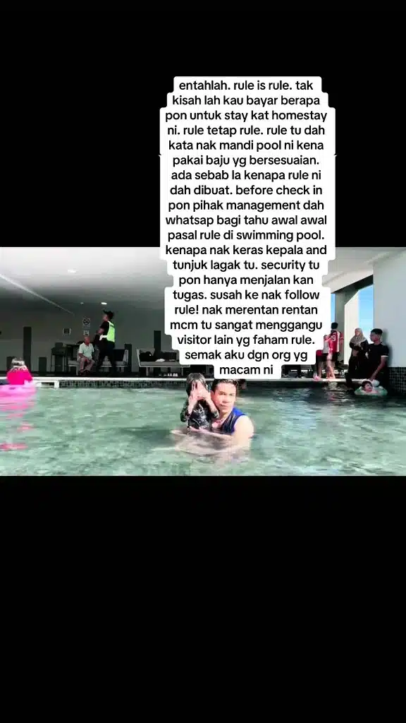 Tak Dibenarkan Masuk Kolam Sebab Baju Tak Sesuai, Guest Homestay Marah Sekuriti