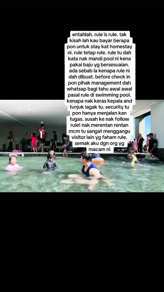 Tak Dibenarkan Masuk Kolam Sebab Baju Tak Sesuai, Guest Homestay Marah Sekuriti