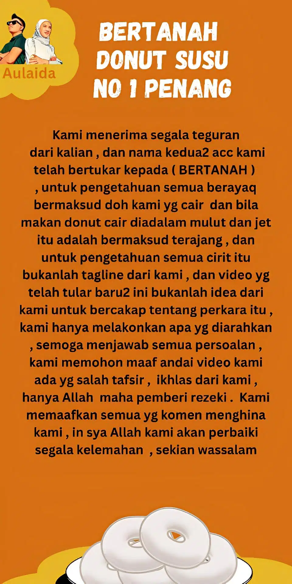 “Berayaq Bermaksud Doh Kami Yang Cair, Jet Bermaksud Terajang” – Peniaga Donut