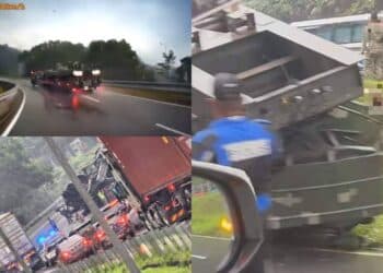 Kontena Hempap Kereta : Pemandu Treler Tunjuk “Peace” Ketika Dibawa Ke Mahkamah