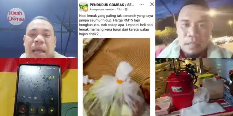 Pembeli Kaya Kecam Harga Nasi Lemak RM15, Penjual Dedahkan Rupanya Ada 2 Lauk