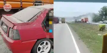 [VIDEO] Detik Cemas Nyaris Bertembung Lori Treler, Selamba Potong Dalam Gelap