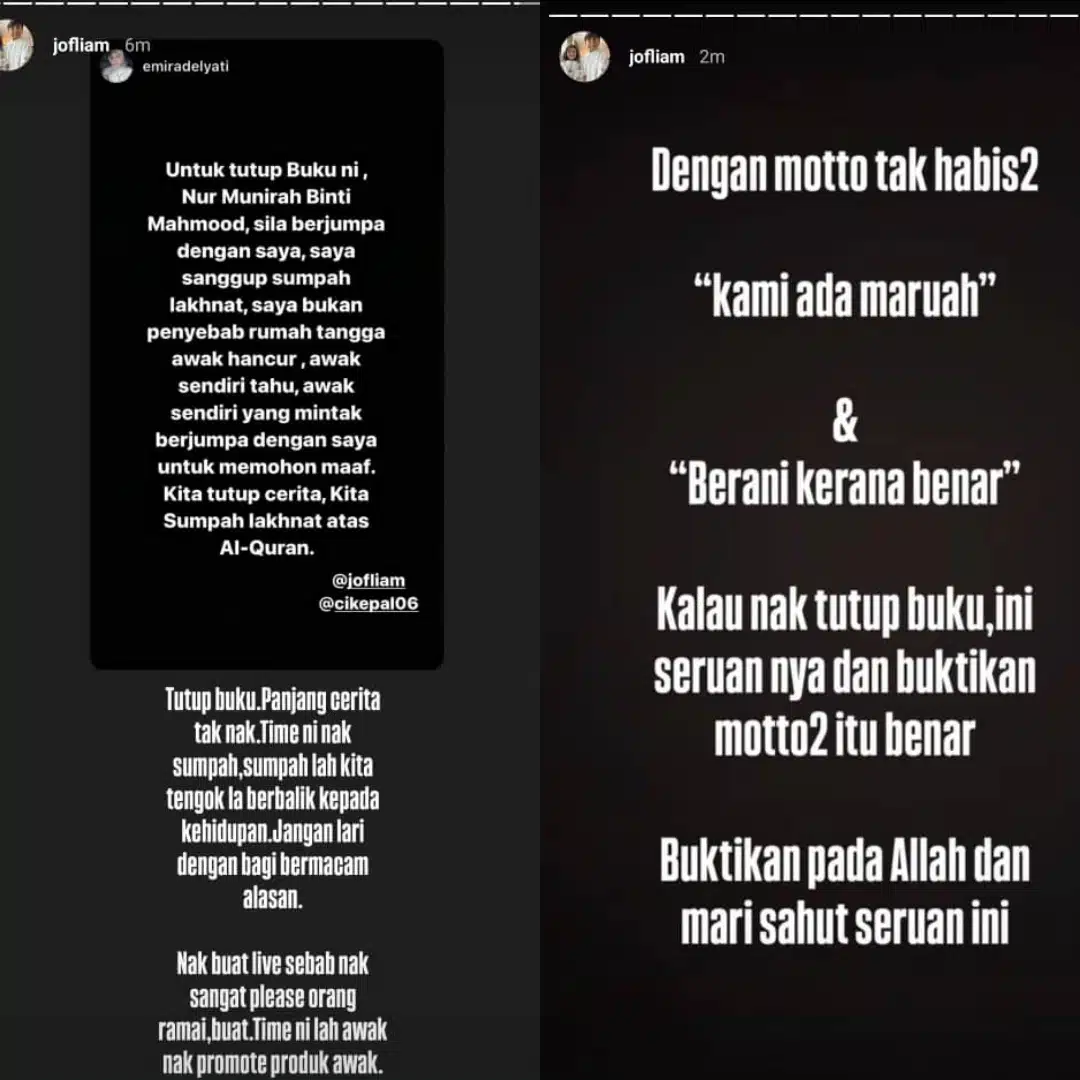 Jofliam & Dewi Cabar Cik Epal Lakukan Sumpah Laknat, Mahu Tamatkan Sengketa