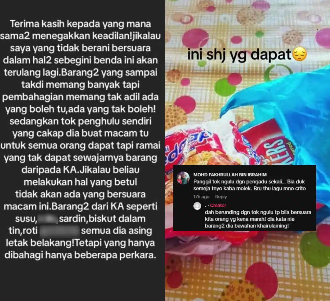 Tok Penghulu Didakwa Asingkan Bantuan Banjir – “Hok Makanan Sedap Dia Amik”