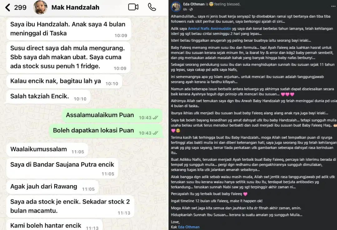 Bayi Nur Izzaty Alami Kahak Sejak Minum FM, Ibu Handzalah Derma Stok Susu Badan