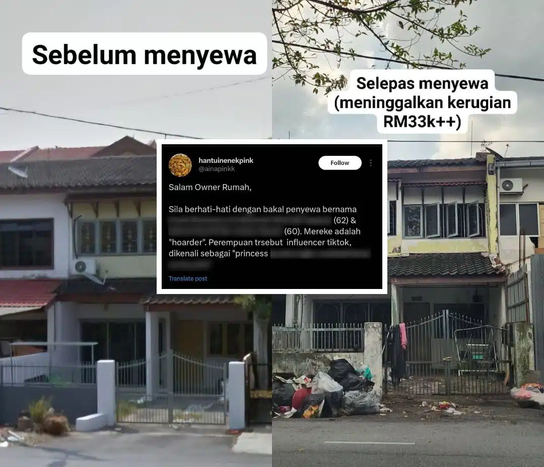 TikTokers Tunggak Sewa RM13K, TNB RM16K & Rumah Jadi ‘Hutan’, Owner Rugi RM33K