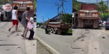 Food Rider Sempat Tarik Tangan Anak, Lori ‘Hentam’ 13 Kereta Berdekatan Sekolah