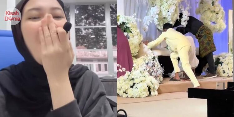Anggap Kejadian Pelamin Roboh Sebagai Kelakar, Wanita Buat Permohonan Maaf