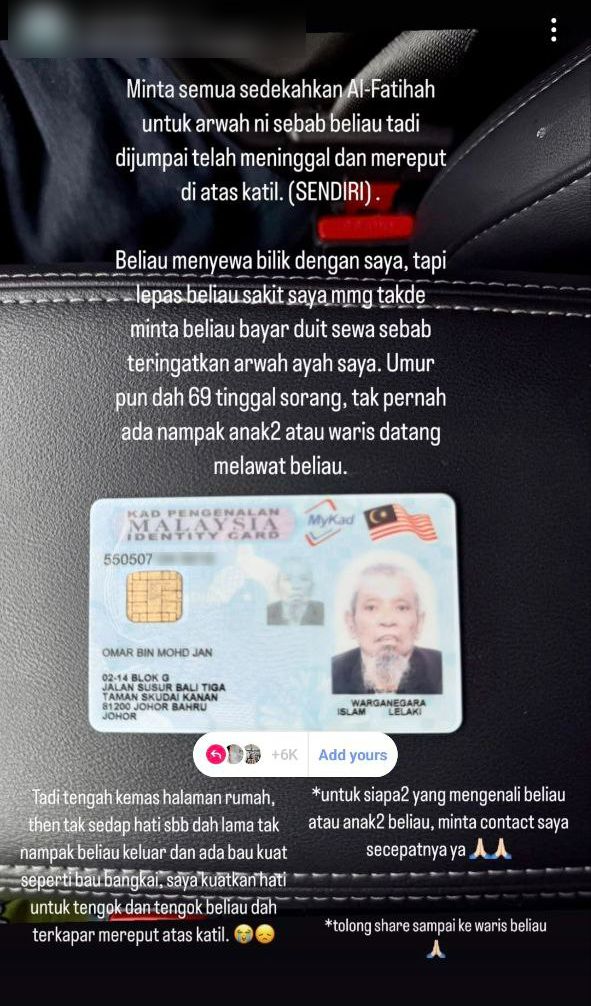 Terhidu Bau Bangkai, Tuan Rumah Temui Penyewa Mereput Atas Katil Seorang Diri