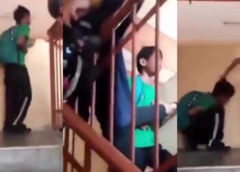 Sekumpulan Budak Acah Samseng Bawa Helmet Ugut Rakan PPR, Siap Cengkam Rambut
