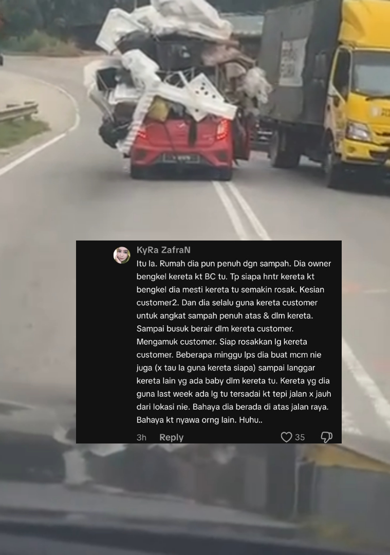 Axia Merah Angkut Sampah, Rupanya Pemilik Bengkel ‘Lenjan’ Kereta Pelanggan?