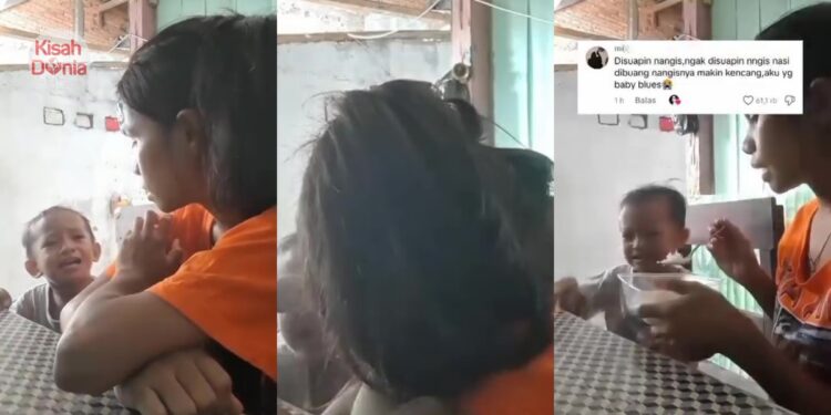 Anak Tantrum Enggan Disuap Makan, Ibu Hilang Sabar Terus Lempar Sebekas Nasi