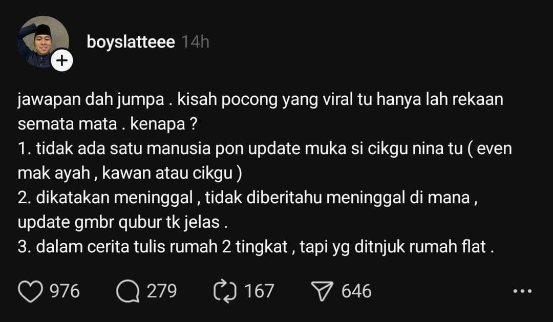Netizen Ragui Kesahihan Cerita Housemate Pocong, Foto Kubur Diambil Dari Google