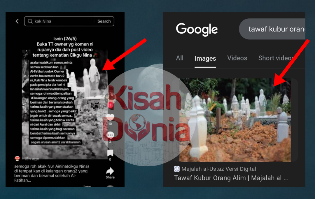Netizen Ragui Kesahihan Cerita Housemate Pocong, Foto Kubur Diambil Dari Google