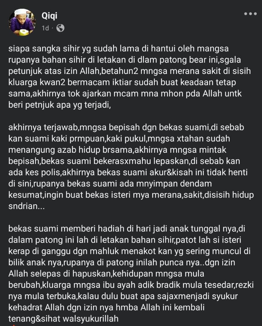 Lelaki Hadiahkan Anak Tunggal Patung, Rupanya Terselit Sihir Untuk Bekas Isteri