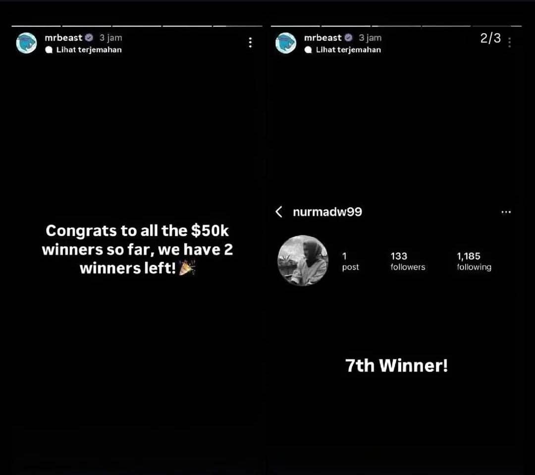 Wanita Menang Giveaway RM240K Mr Beast, Netizen Report Sampai Akaun Kena Banned