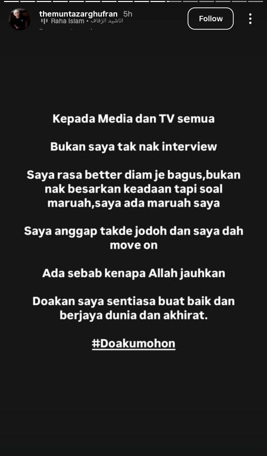 “Saya Ada Maruah…Ada Sebab Kenapa Allah Jauhkan” – Muntazar Ghufran