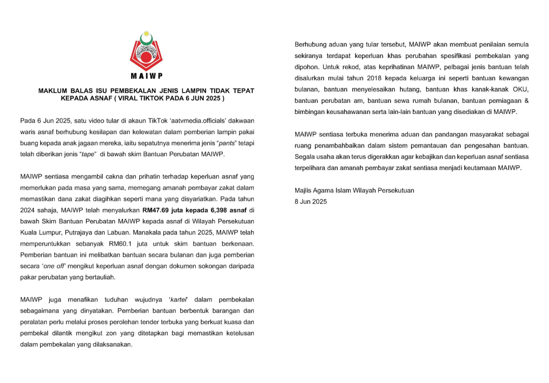 Wanita Asnaf Yang Merungut Tentang Lampin Sudah Dibantu Pihak Zakat Sejak 2018