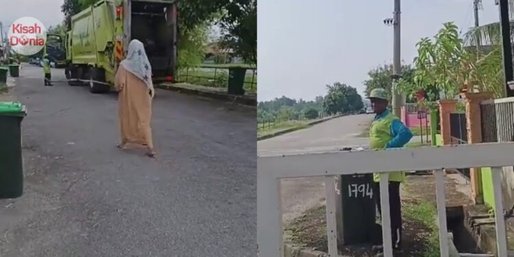 “Hang Berambus” Wanita Angkat Kayu Halau Pemungut Sampah Henti Lori Depan Rumah