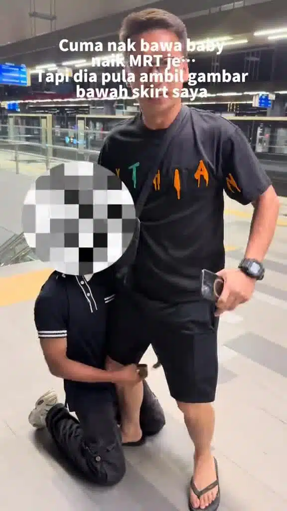 “Tak Sengaja” – Ambil Gambar Bawah Skirt, Lelaki Melutut Di Kaki Suami