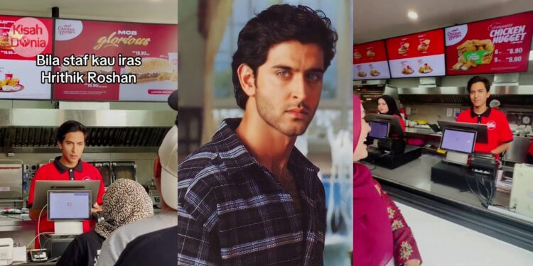 Disangka Filter AI, Netizen Terkedu Wajah Pekerja F&B Ini Mirip Hrithik Roshan