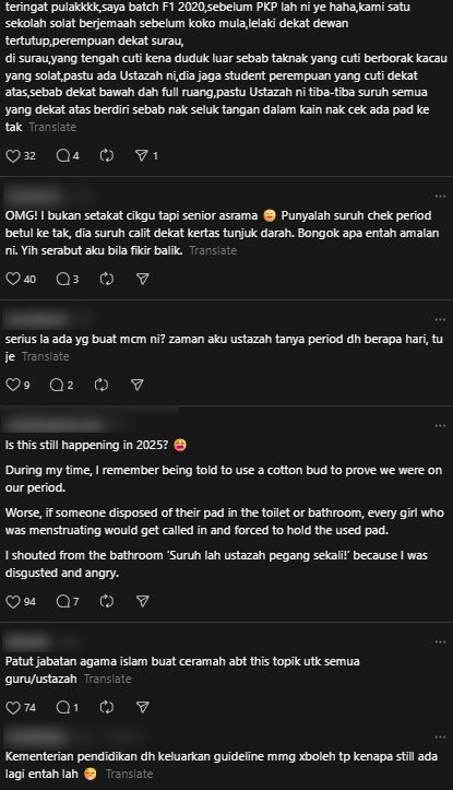 Guru Suka Periksa Pad Pelajar Perempuan Datang Bulan Dilaporkan Ke SiSPAA