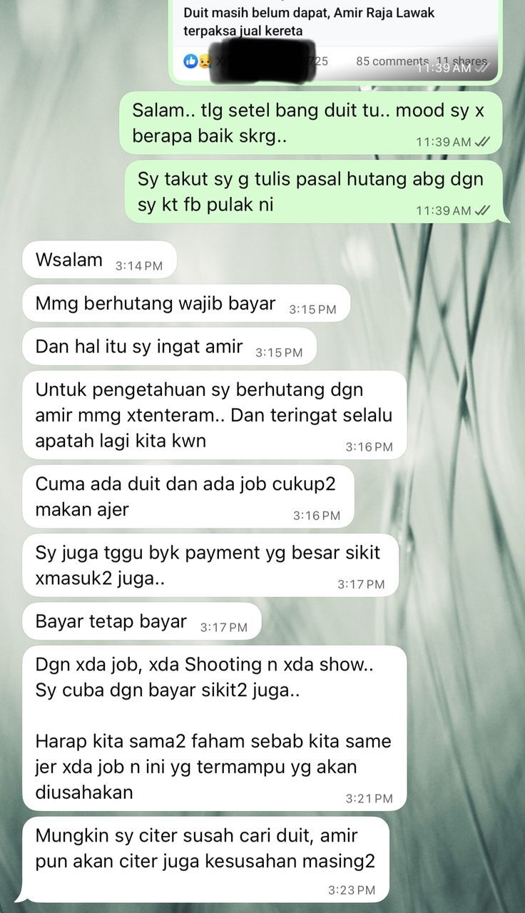 “Sila Clearkan Payment Saya Secepat Mungkin! Abah Saya Kena Barah Usus!” – Amir