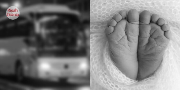 Gadis Terberanak Dalam Bas, Balut Bayi Dengan Kain & Lempar Ke Jalan Raya