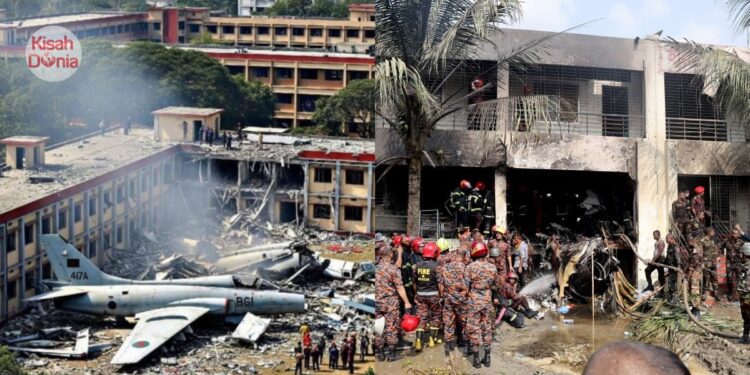 Pesawat Pejuang Bangladesh Terjunam ‘Hentam’ Sekolah, 20 Orang Disahkan ‘Tewas’