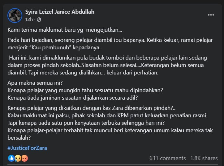 “Kami Dimaklumkan Tomboy & Beberapa Pelajar Dalam Proses Pindah” – Waris Zara